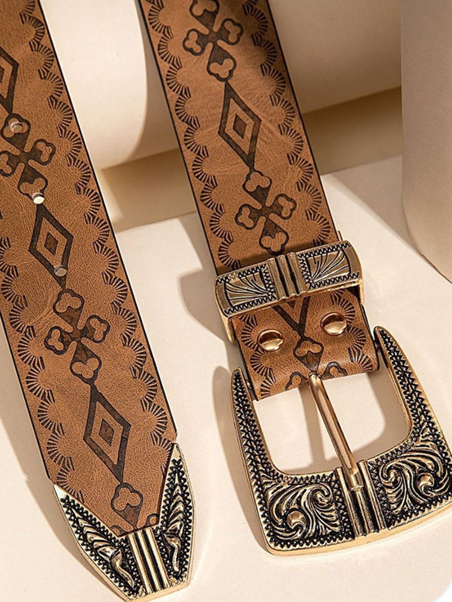 Cinturón de Mujer de Moda Estilo Western con Estampado
