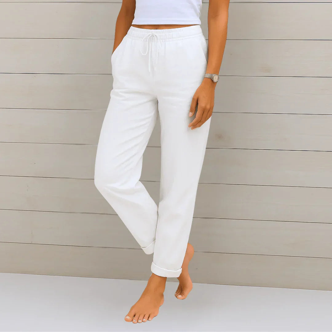 PANTALON EN LIN EXTENSIBLE POUR FEMMES