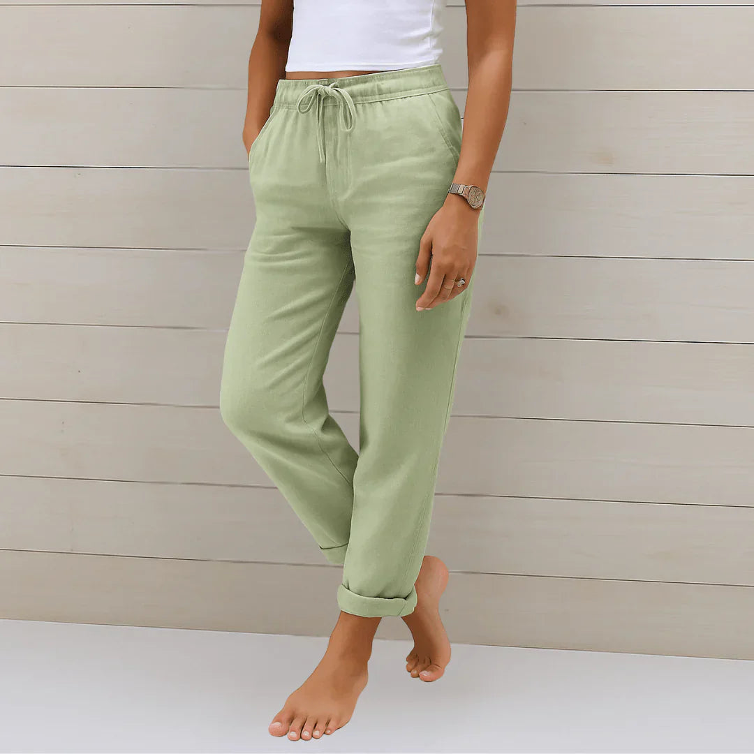 PANTALON EN LIN EXTENSIBLE POUR FEMMES