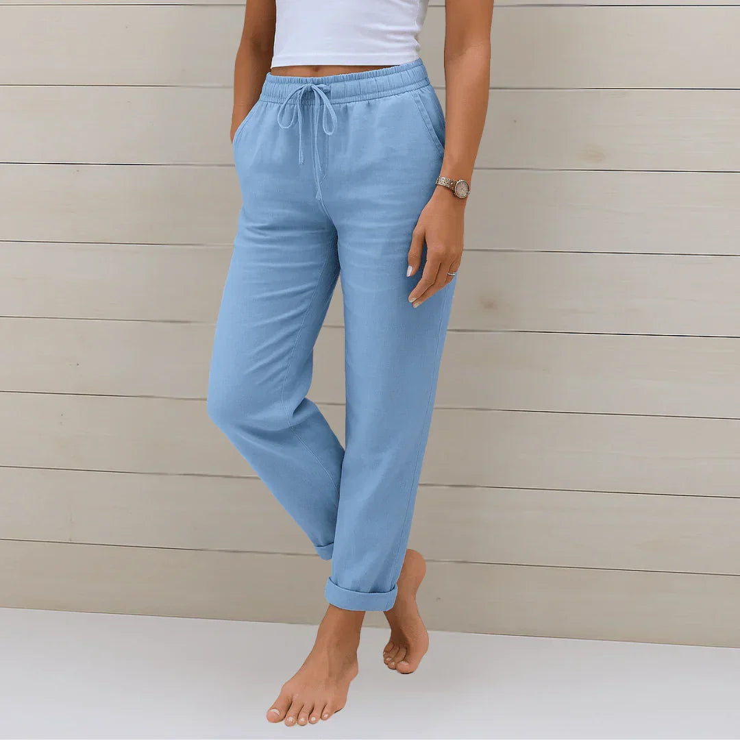 PANTALON EN LIN EXTENSIBLE POUR FEMMES