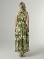 Robe Midi à Encolure Halter Froncée Sylin