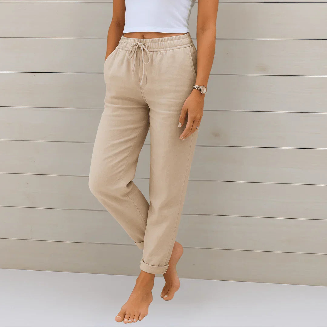 PANTALON EN LIN EXTENSIBLE POUR FEMMES