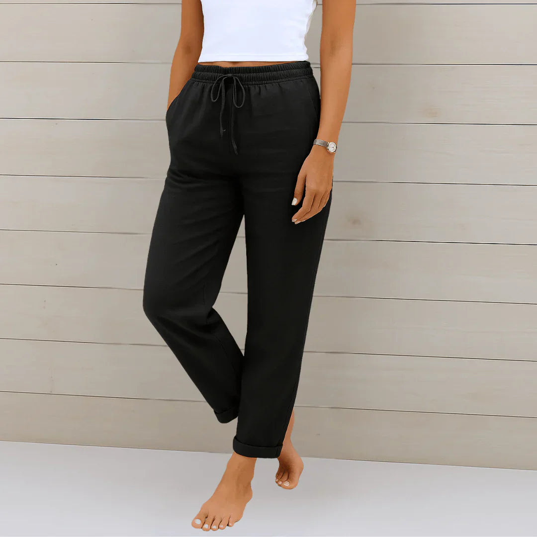 PANTALON EN LIN EXTENSIBLE POUR FEMMES