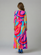 Robe Midi Croisée à Col Celine