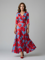 Robe Midi Croisée à Col Celine