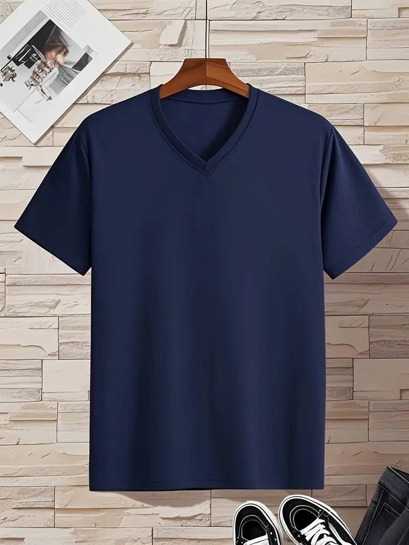 T-SHIRT À COL EN V POUR HOMMES