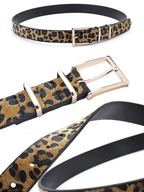 Cinturón de Mujer Creativo con Estampado de Leopardo en Pelo de Potro