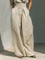 ENSEMBLE PANTALON LARGE EN COTON POUR FEMME