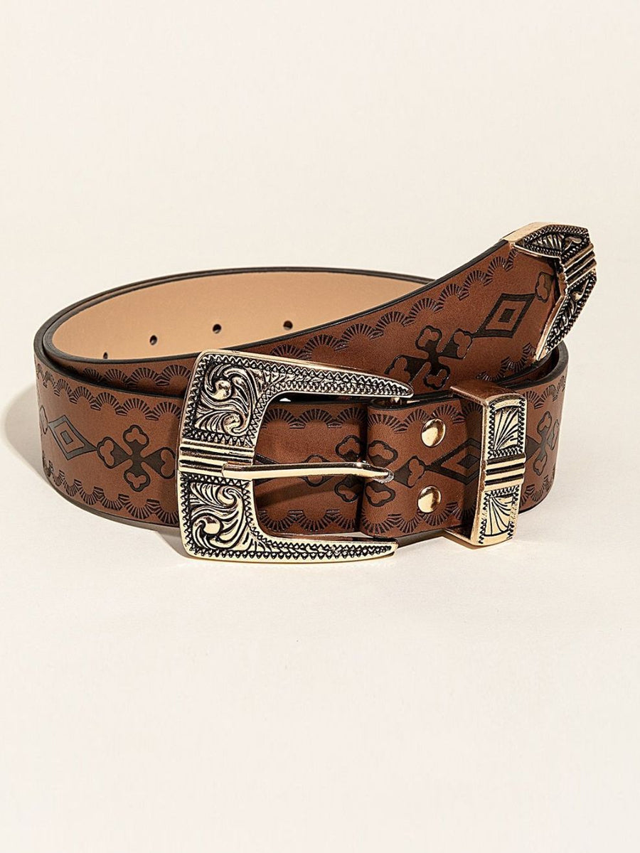 Cinturón de Mujer de Moda Estilo Western con Estampado