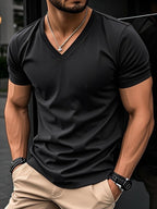 T-SHIRT À COL EN V POUR HOMMES