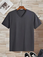 T-SHIRT À COL EN V POUR HOMMES