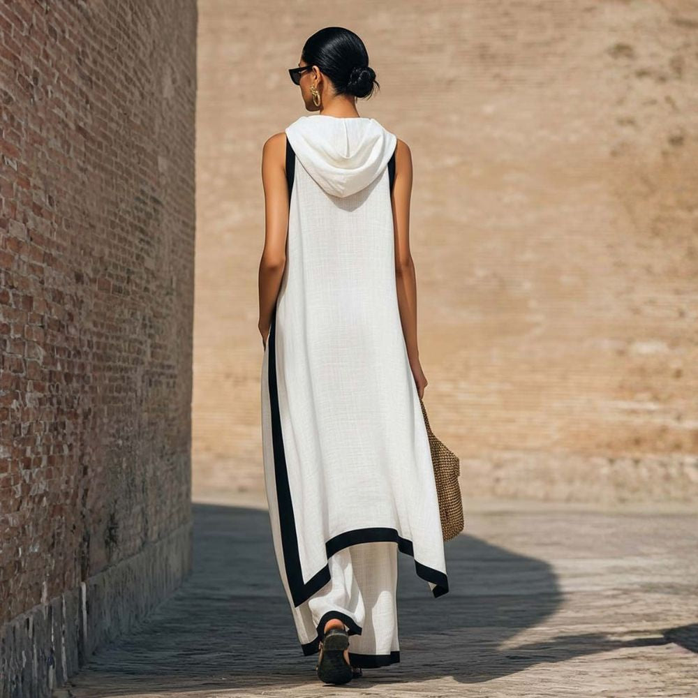 ENSEMBLE EN LIN ARTISTIQUE POUR FEMMES