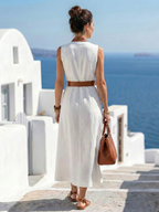 Robe Midi à Lignes Contrastées Myra