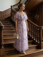 Robe Midi à Manches Volantes Vaelis