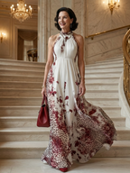Robe Maxi Plissée Blanche Orlune