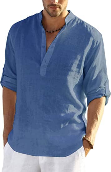 CHEMISE EN COTON LIN POUR HOMME