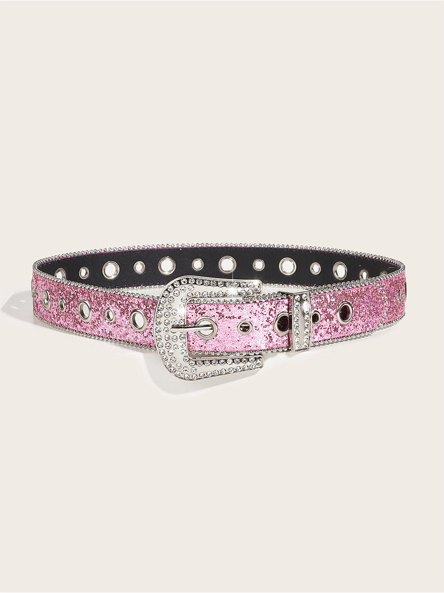 Cinturón de Mujer Glamuroso con Hebilla Adornada de Pedrería