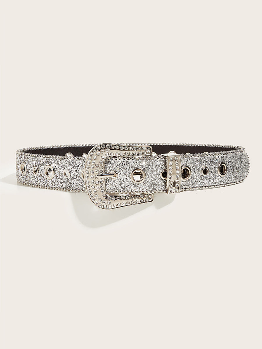 Cinturón de Mujer Glamuroso con Hebilla Adornada de Pedrería