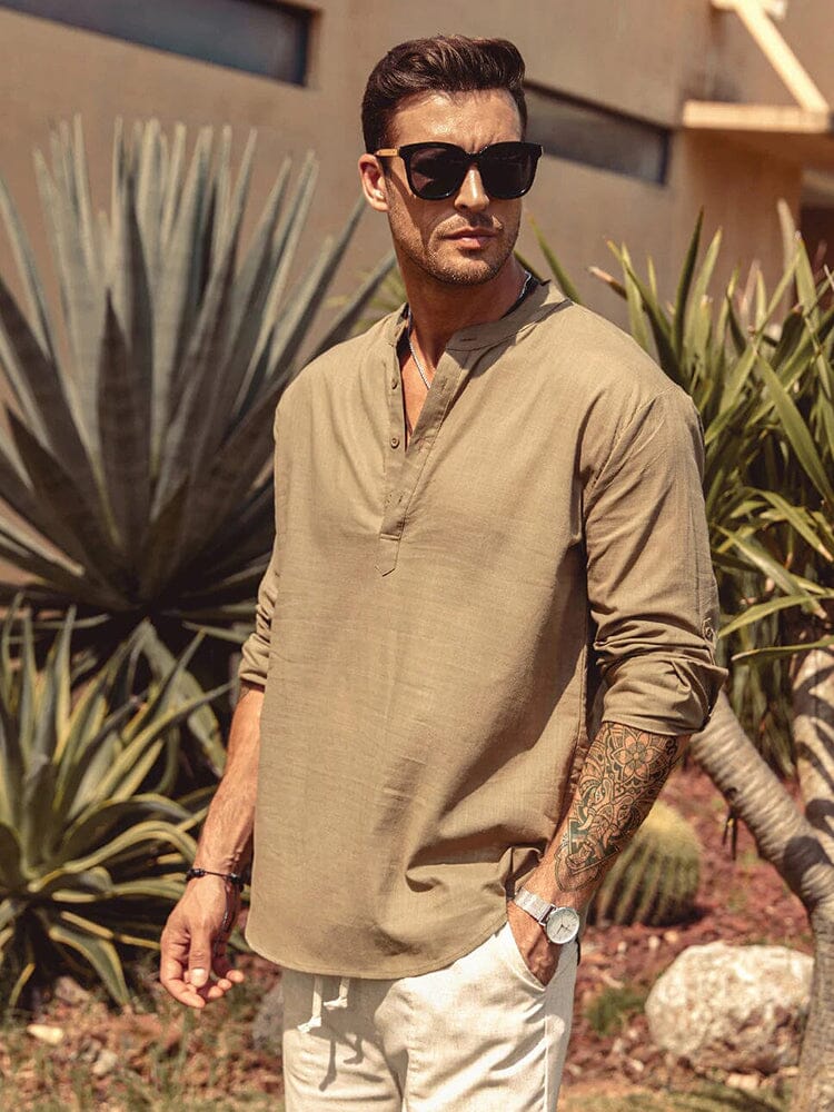 CHEMISE EN COTON LIN POUR HOMME