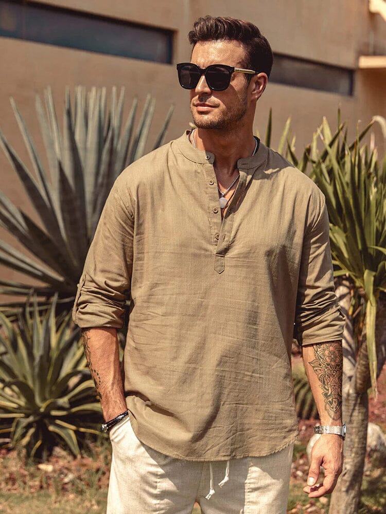 CHEMISE EN COTON LIN POUR HOMME