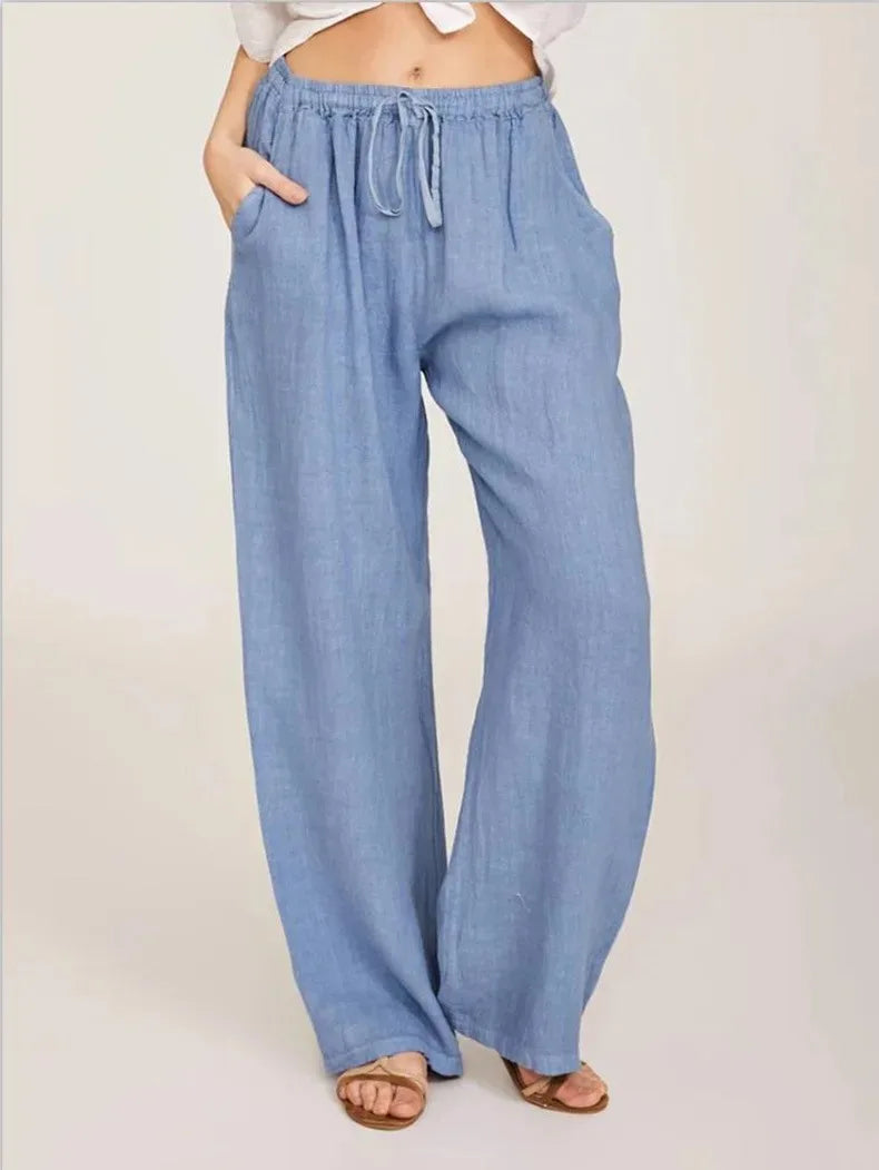 PANTALONS CLASSIQUES À JAMBES LARGES POUR FEMMES