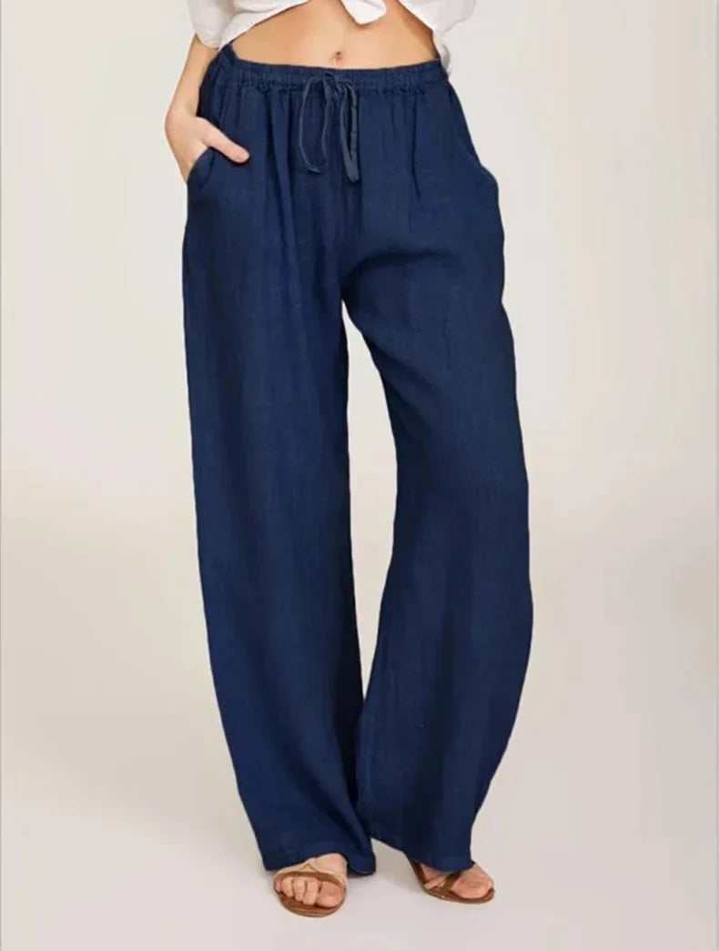 PANTALONS CLASSIQUES À JAMBES LARGES POUR FEMMES