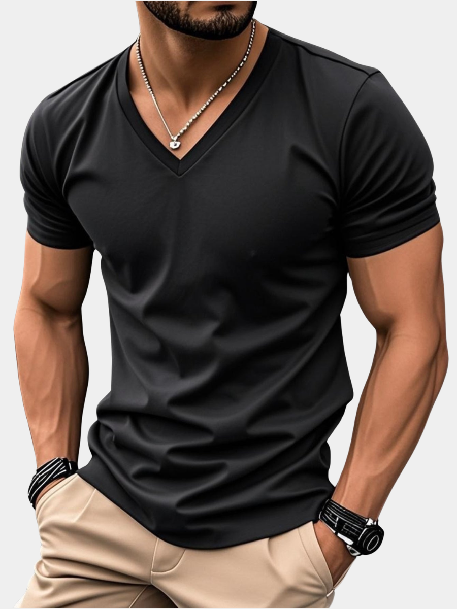 T-SHIRT À COL EN V POUR HOMMES