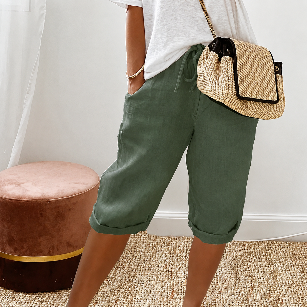 Shorts Capri à Cordon Camille