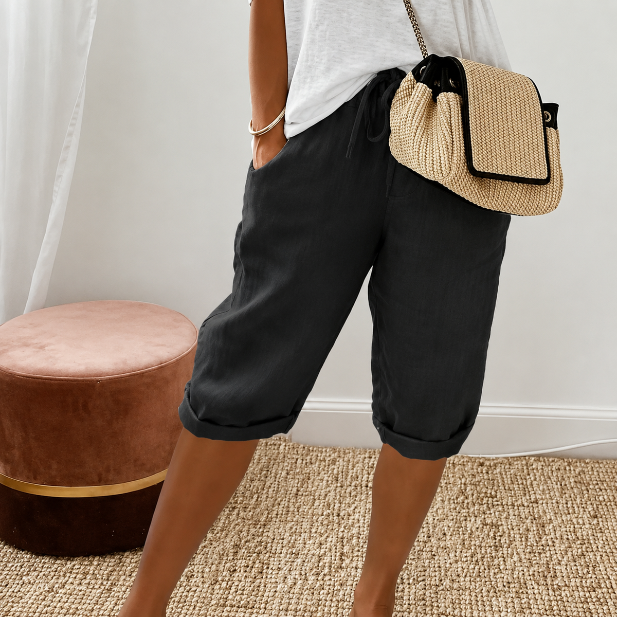 Shorts Capri à Cordon Camille