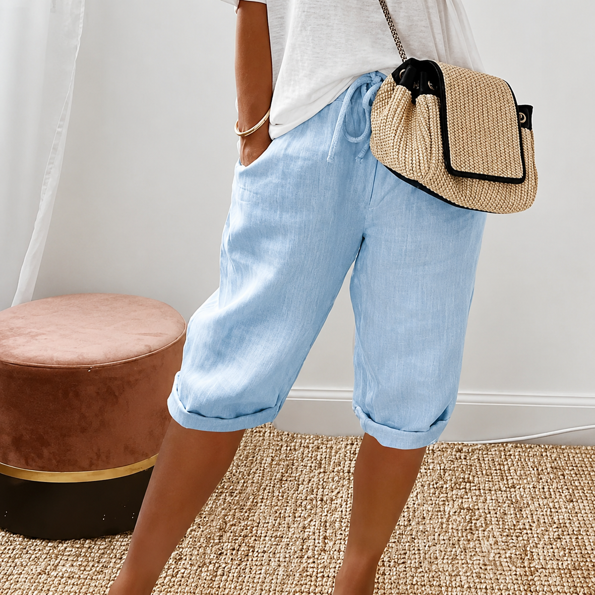 Shorts Capri à Cordon Camille