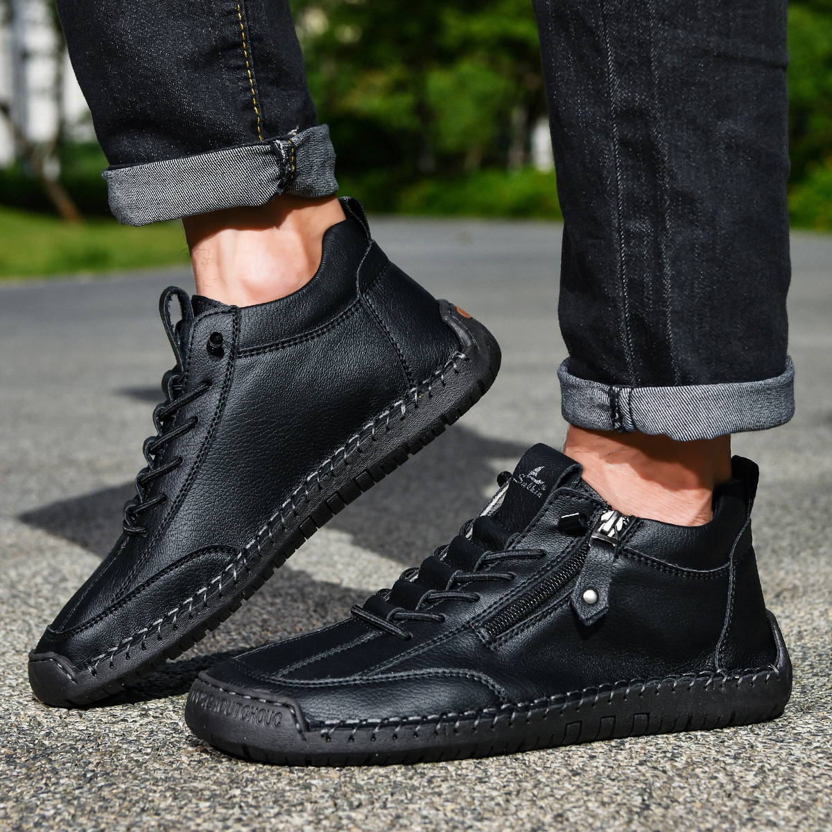 CHAUSSURES EN NABUK AVEC ZIP POUR HOMME