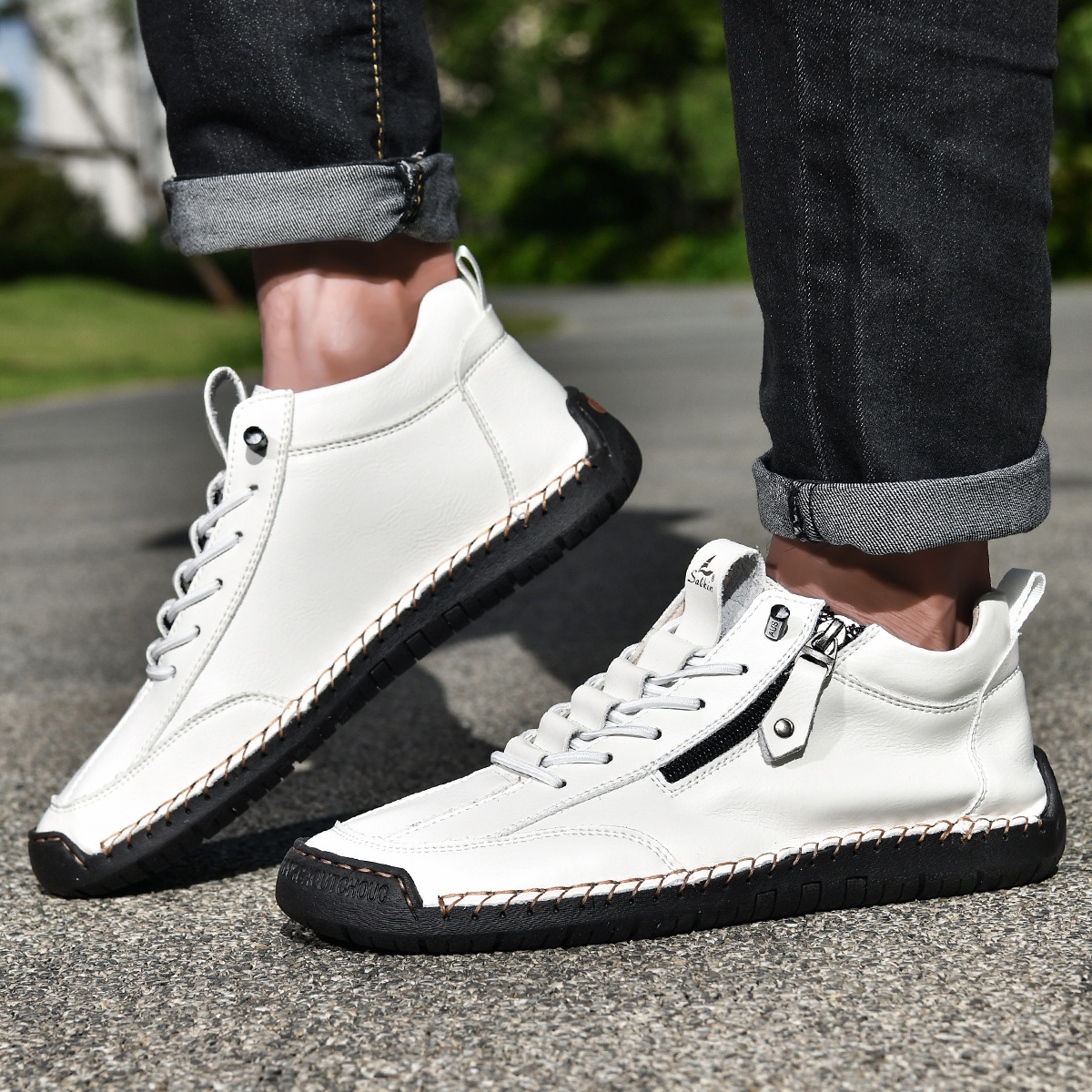 CHAUSSURES EN NABUK AVEC ZIP POUR HOMME