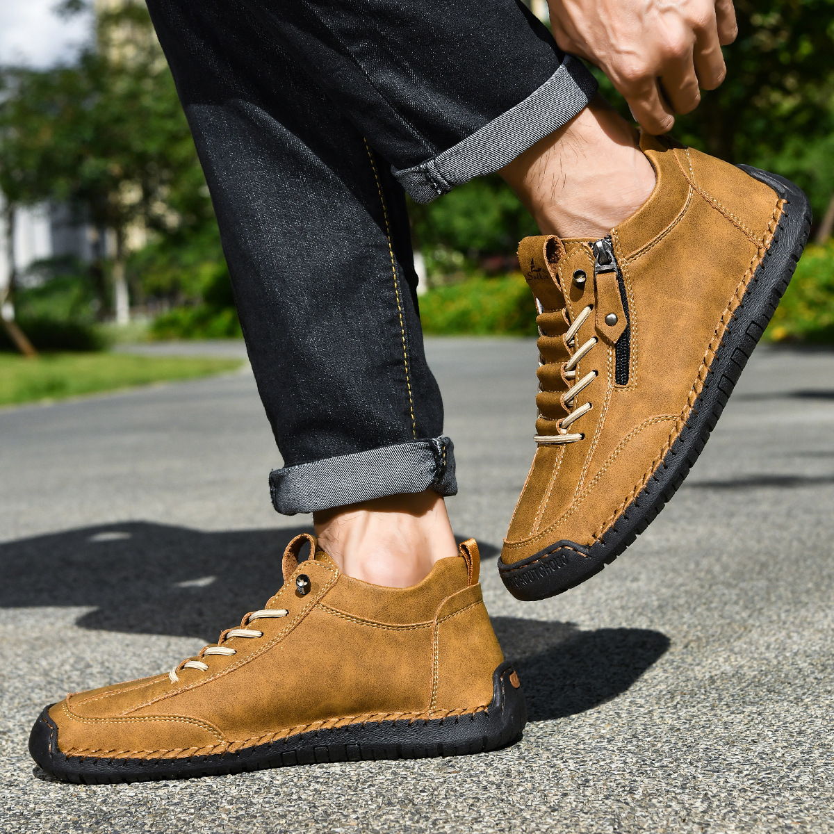 CHAUSSURES EN NABUK AVEC ZIP POUR HOMME