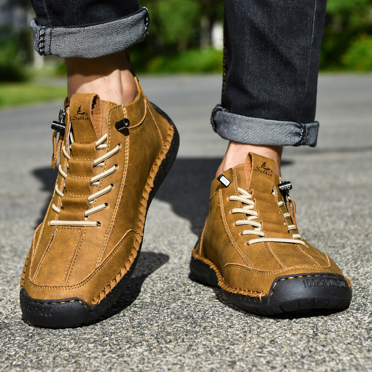 CHAUSSURES EN NABUK AVEC ZIP POUR HOMME