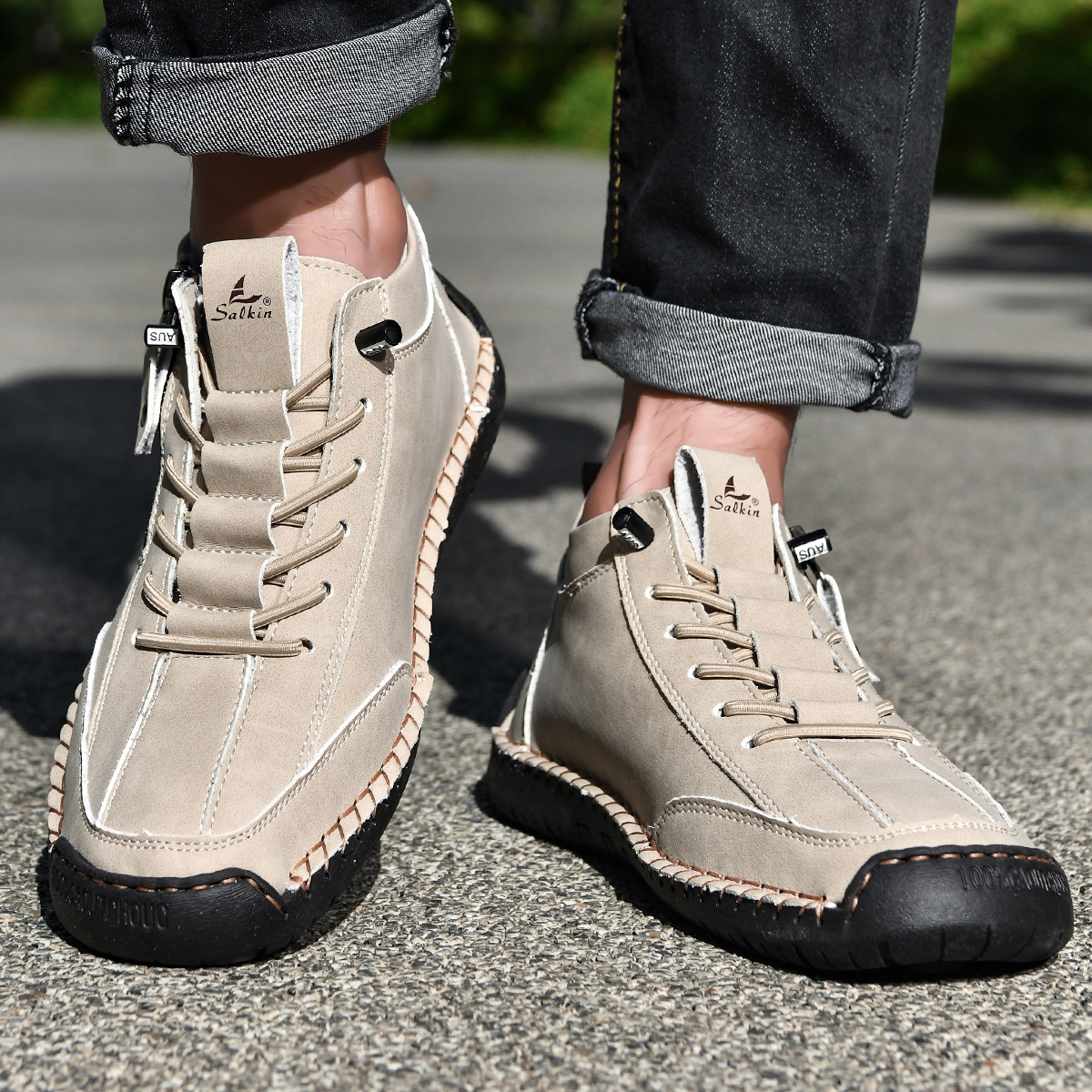CHAUSSURES EN NABUK AVEC ZIP POUR HOMME