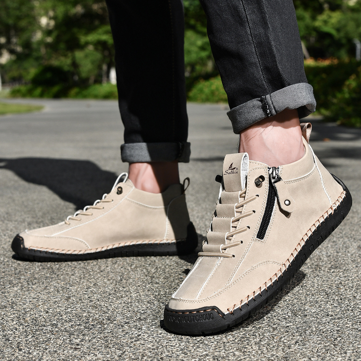 CHAUSSURES EN NABUK AVEC ZIP POUR HOMME