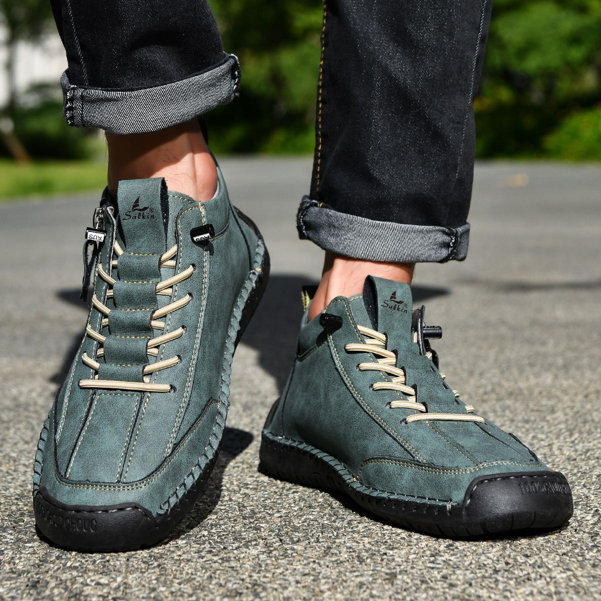 CHAUSSURES EN NABUK AVEC ZIP POUR HOMME