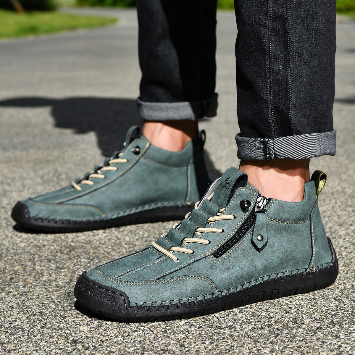 CHAUSSURES EN NABUK AVEC ZIP POUR HOMME