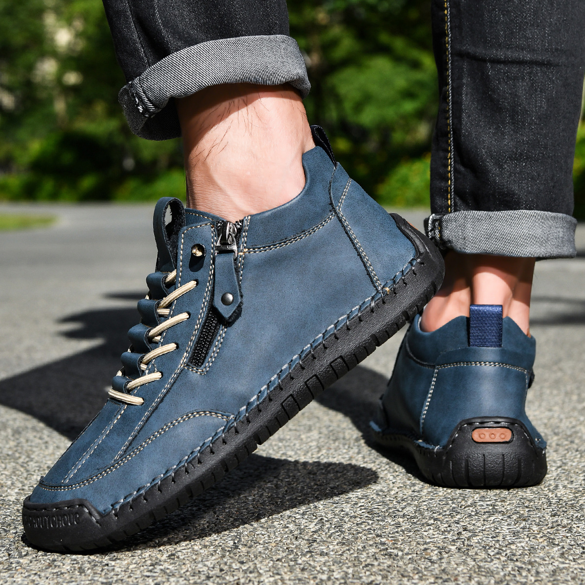CHAUSSURES EN NABUK AVEC ZIP POUR HOMME