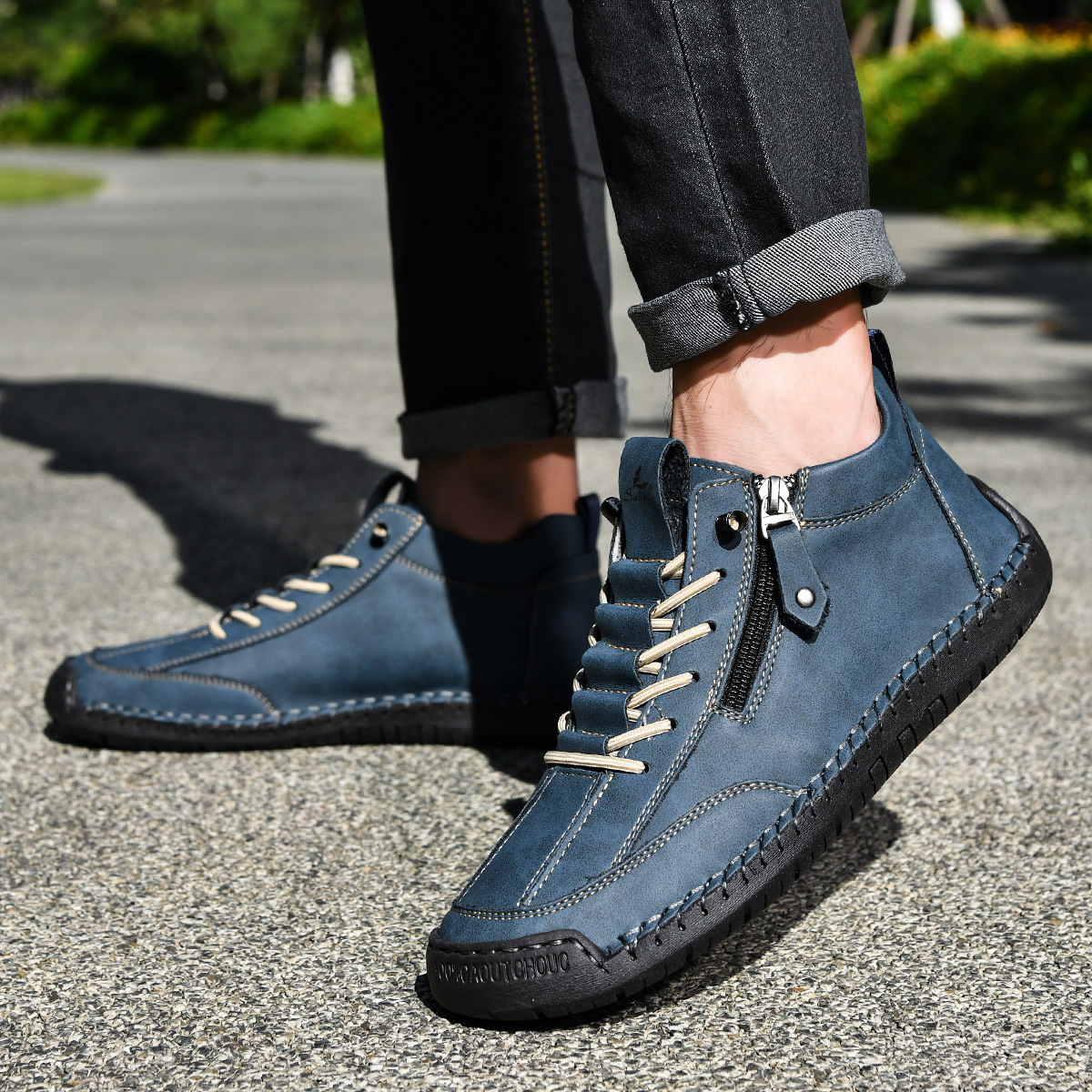 CHAUSSURES EN NABUK AVEC ZIP POUR HOMME