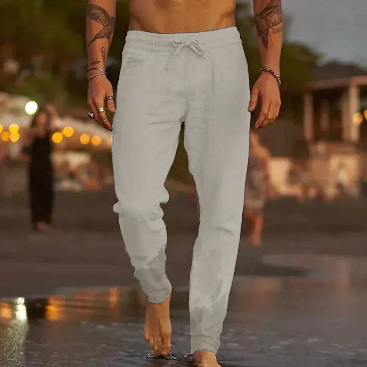 PANTALONS DE PLAGE EN LIN