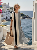 Robe Maxi et Manches Courtes Rayée Elara