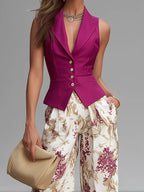 ENSEMBLE PANTALON FLORAL POUR FEMMES