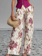 ENSEMBLE PANTALON FLORAL POUR FEMMES