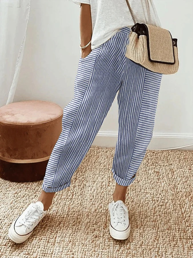 PANTALONS RAYÉS STYLÉS POUR FEMMES