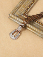 Cinturón de Cintura de Mujer Estilo Western Elegante con Relieve Floral en Cuero Sintético