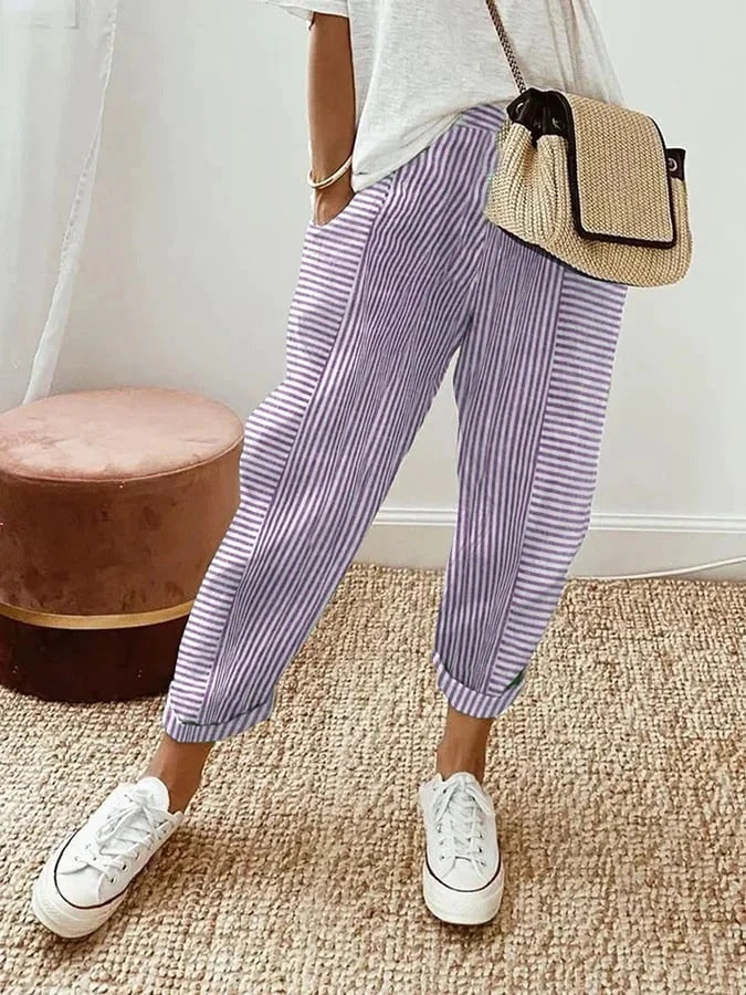 PANTALONS RAYÉS STYLÉS POUR FEMMES
